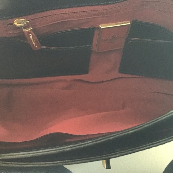 Y2K Cole Haan croc embossed black convertible strap east west baguette bag - Picture 13 of 13